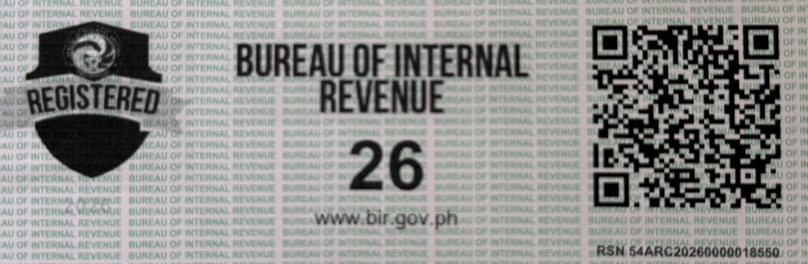 BIR Registration Seal Badge issued to Kalaroo Web Portal Services. Scan or click to verify with the Bureau of Internal Revenue.